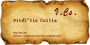 Vitális Csilla névjegykártya