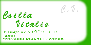 csilla vitalis business card